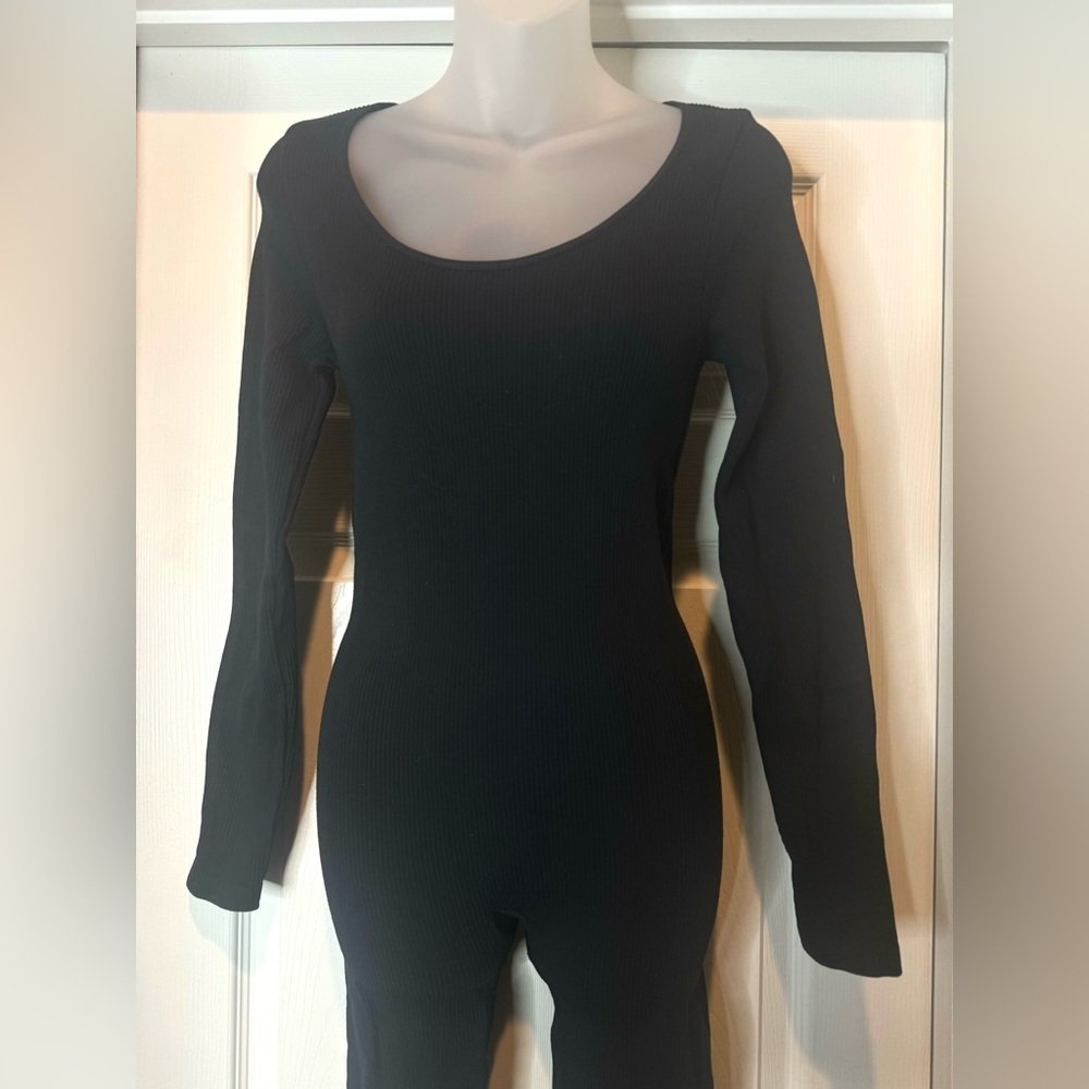 Black Ribbed Jumpsuit - Picture 4 of 8